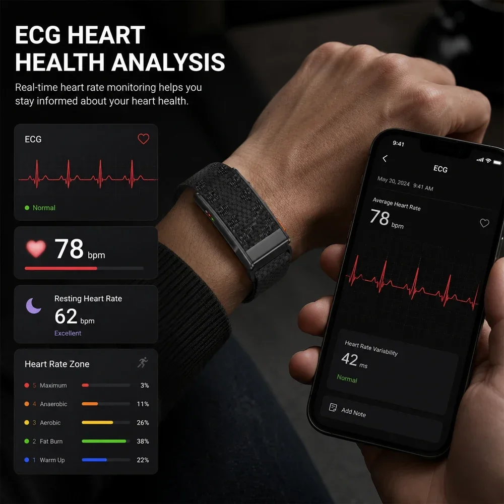 ساعة ذكية جديدة بدون شاشة لتتب - مراجعة Health Wellness App وسعره